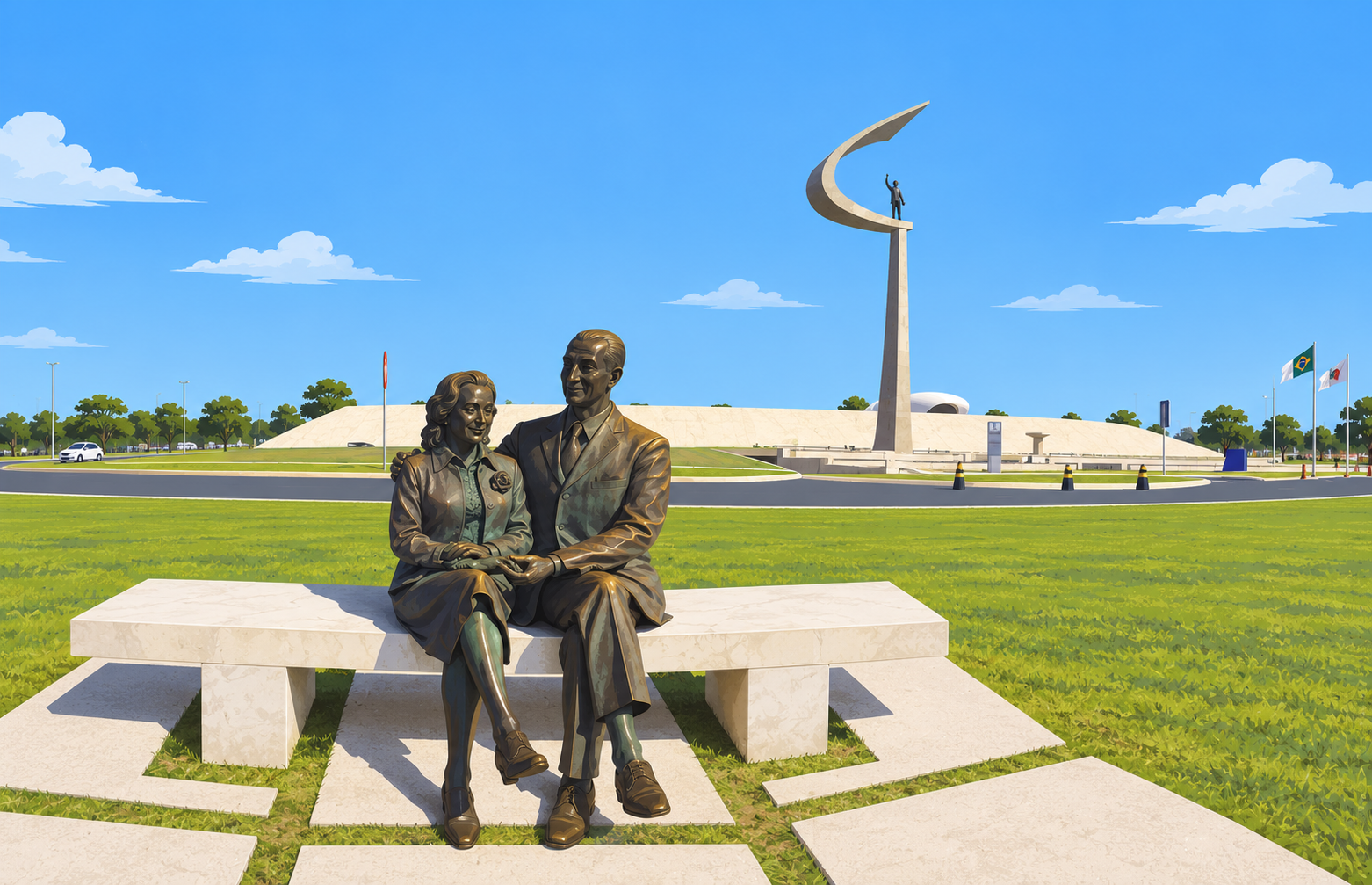 Ilustração de Memorial JK